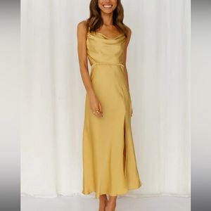 ⭐️BLACK FRIDAY SALE⭐️  STAND ON MY OWN MIDI DRESS LEMON from Hello Molly